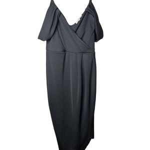Charlotte Russe SMALL‎ Black Dress Off Shoulder Bodycon Party Cocktail